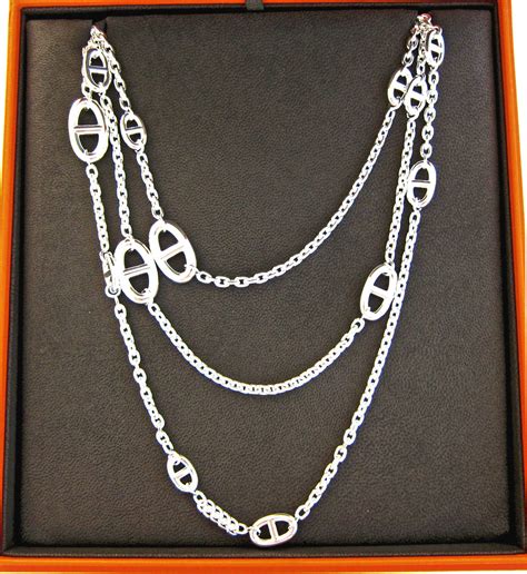 hermes kette farandole|Hermes farandole silver necklace.